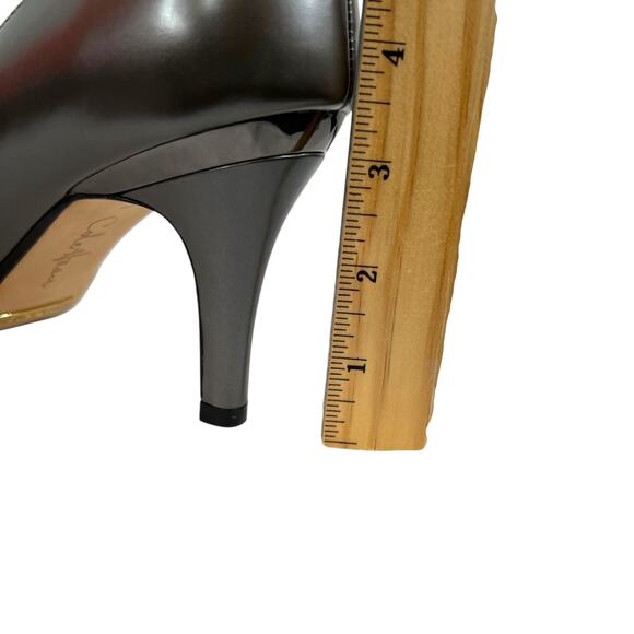 COLE HAAN x Nike Air Peep Toe Leather Pumps 3.5 inch heel in Metallic Gray Sz 8B - Picture 7 of 8